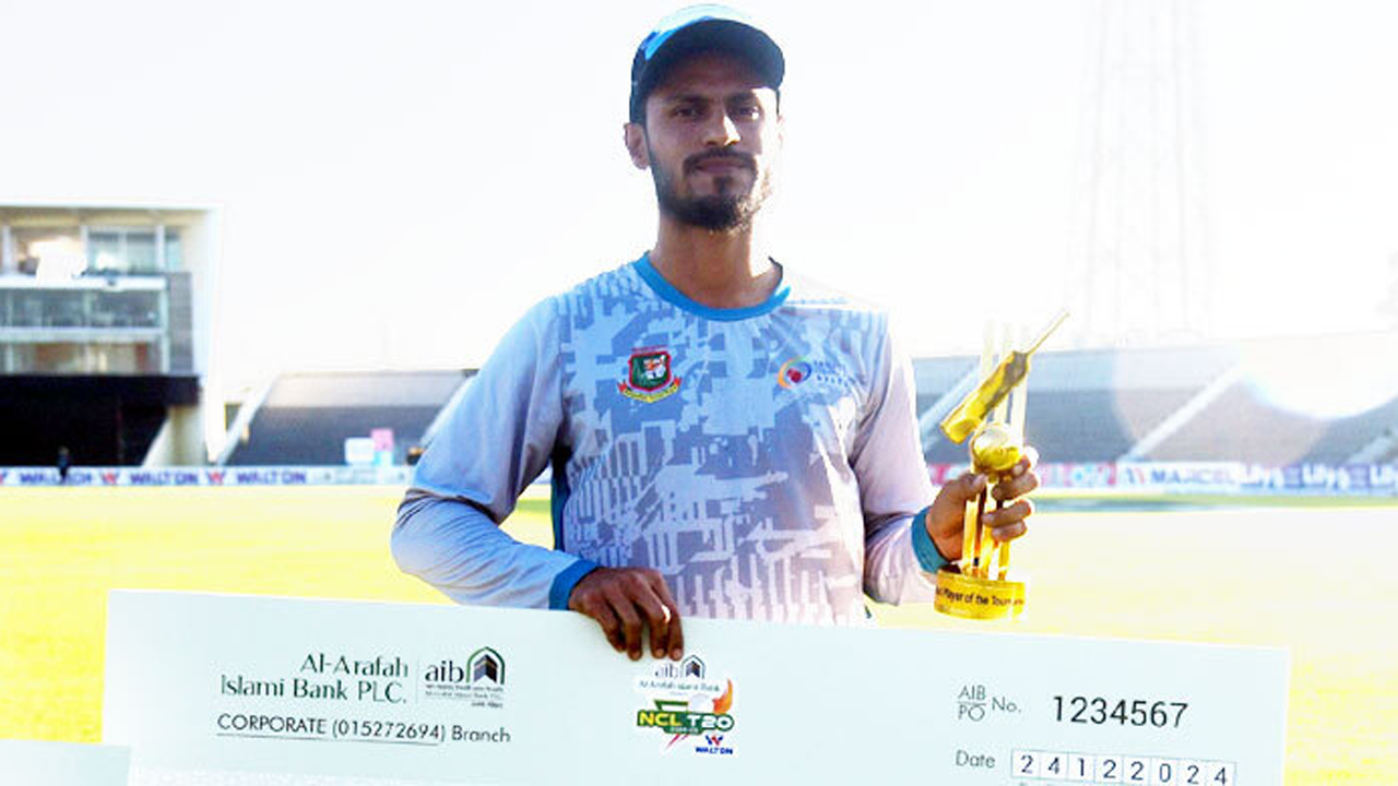 দুই ইনিংসে ৯৯ রান ও ৪ উইকেট নিয়ে ম্যাচসেরা হয়েছেন ময়মনসিংহের আবু হায়দার রনি