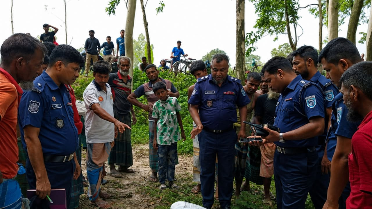 নবাবগঞ্জে আম বাগান থেকে এক গৃহবধূর লাশ উদ্ধার করেছে পুলিশ