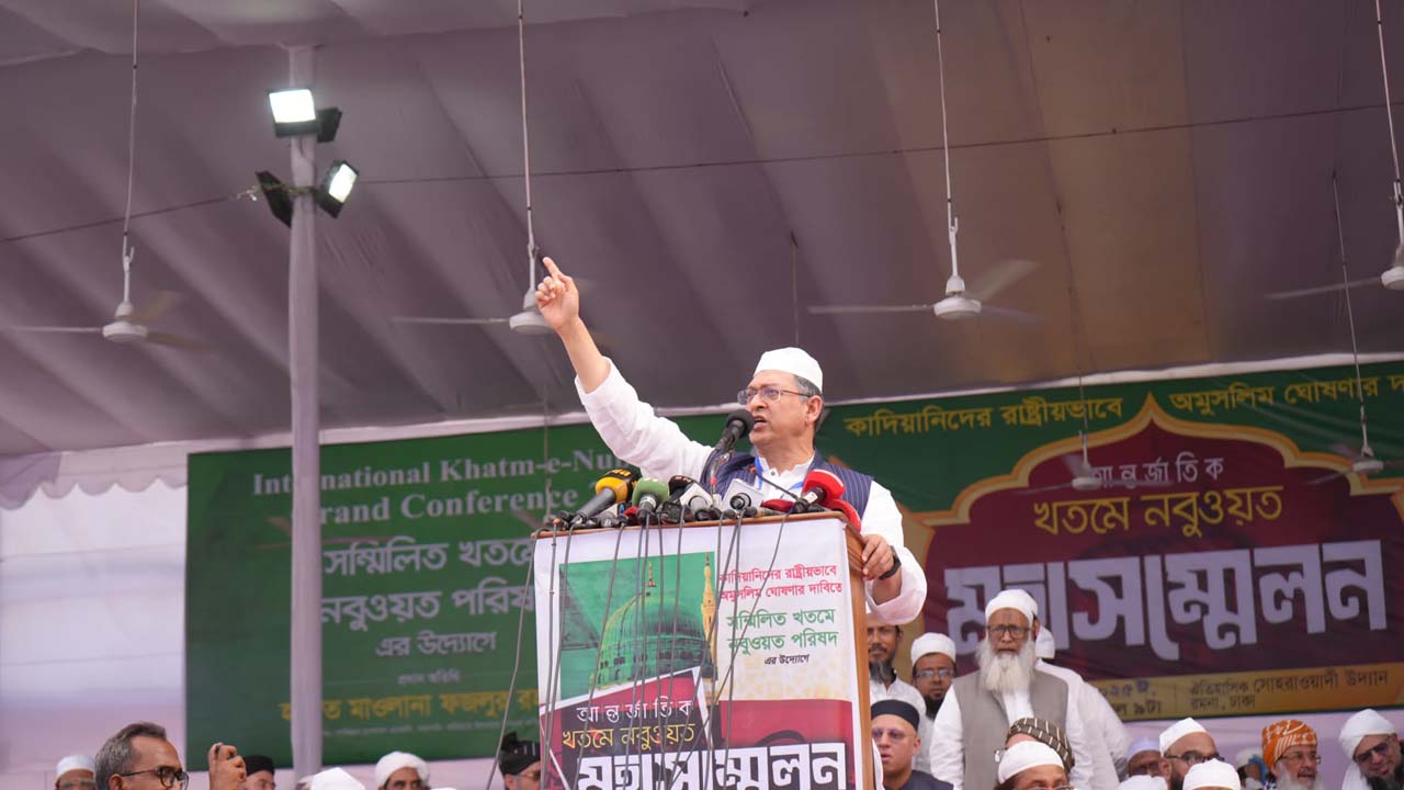 মহাসমাবেশে বক্তব্য রাখছেন সালাহউদ্দিন আহমদ